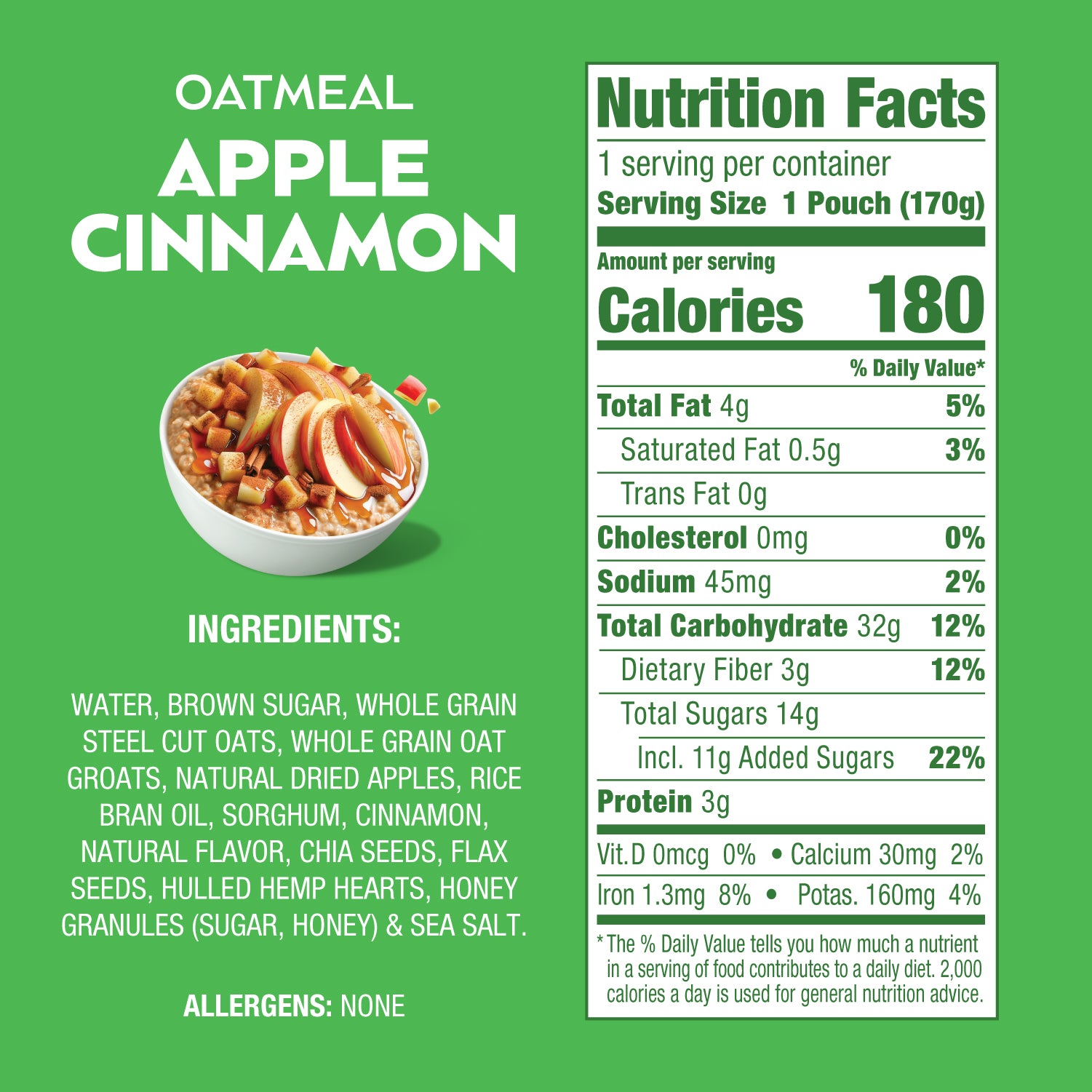 Apple Cinnamon Oatmeal Nutritional Information - Eat Proper Good