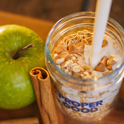 Apple Cinnamon Protein Overnight Oats - Eat Proper Good