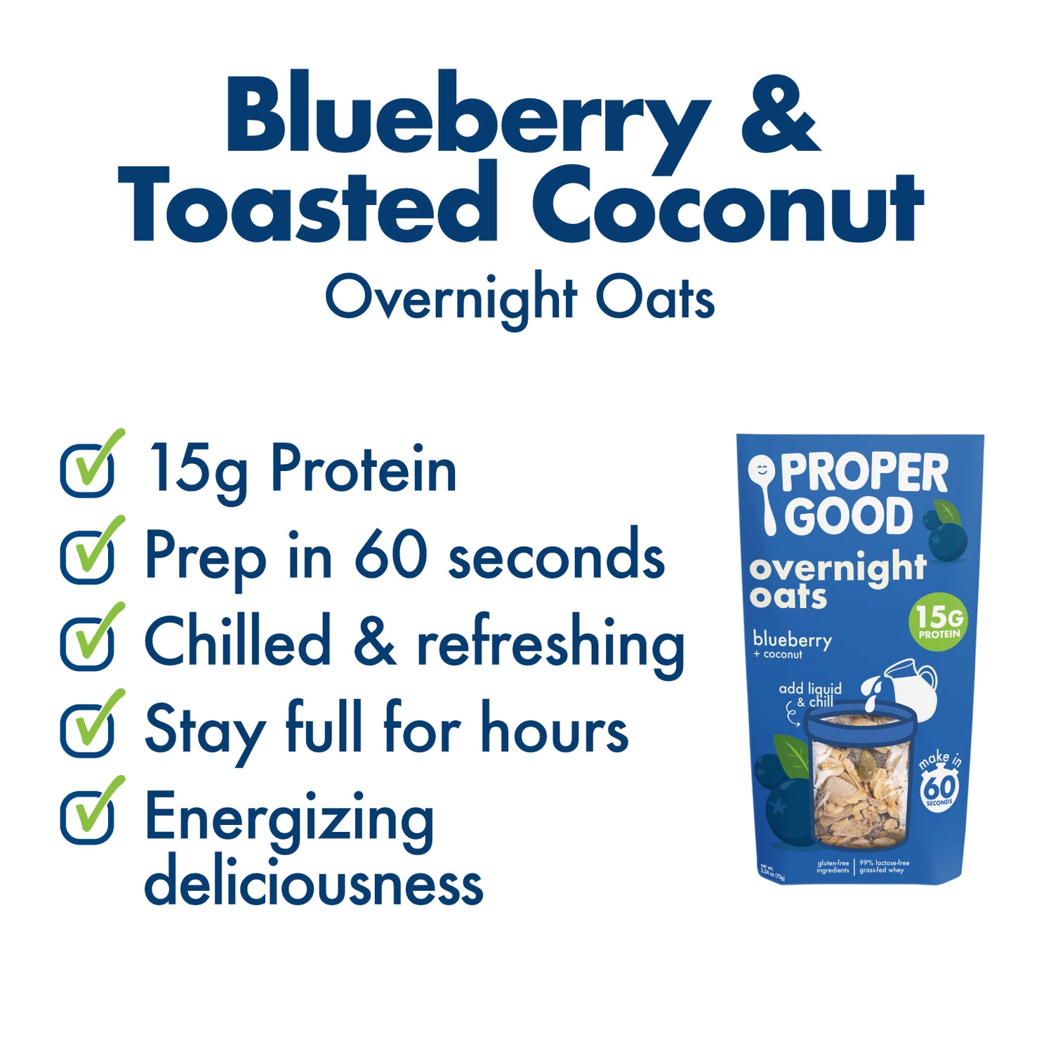 Blueberry & Toasted Coconut Protein Overnight Oats Benefits - Eat Proper Good