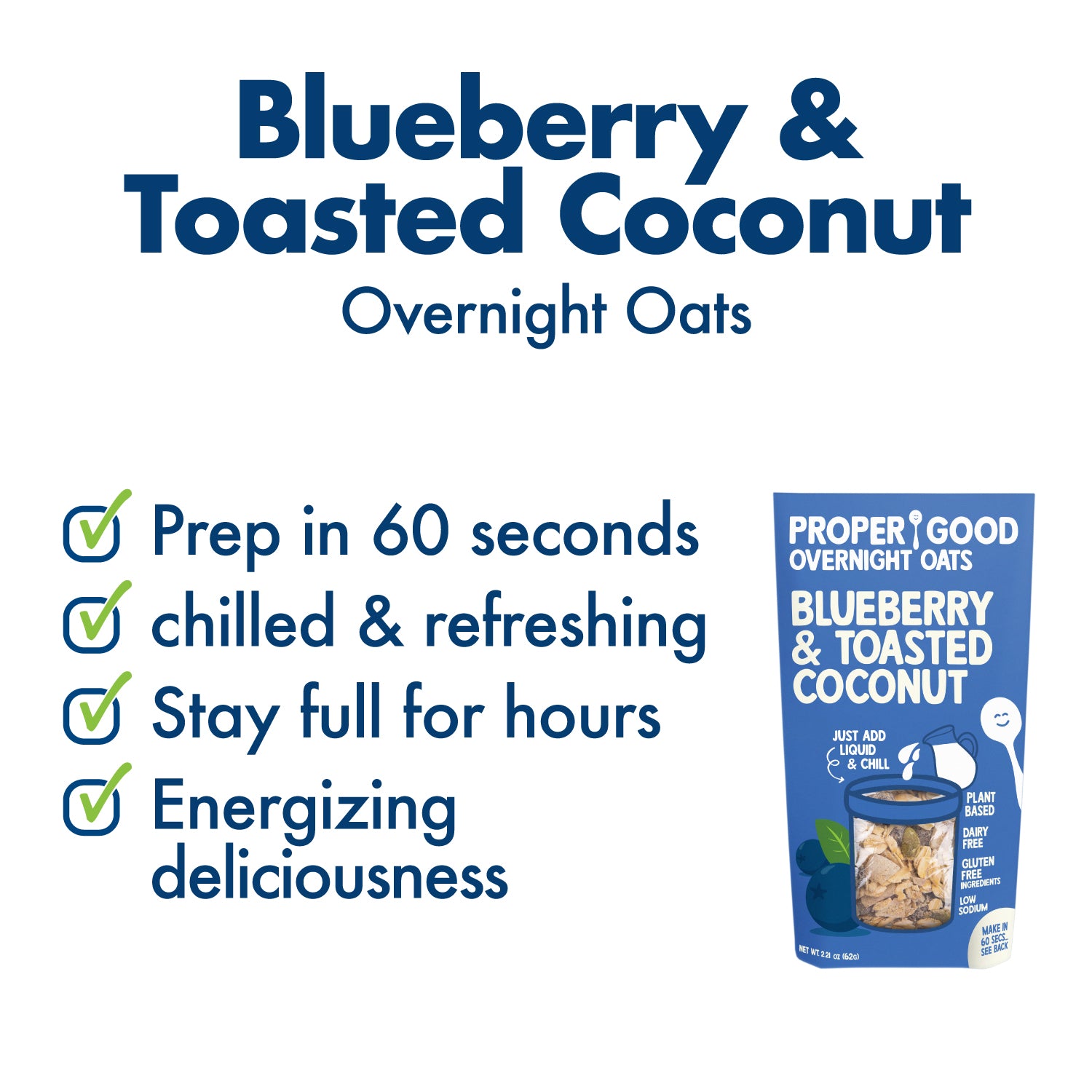 Blueberry & Toasted Coconut Overnight Oats Benefits - Eat Proper Good