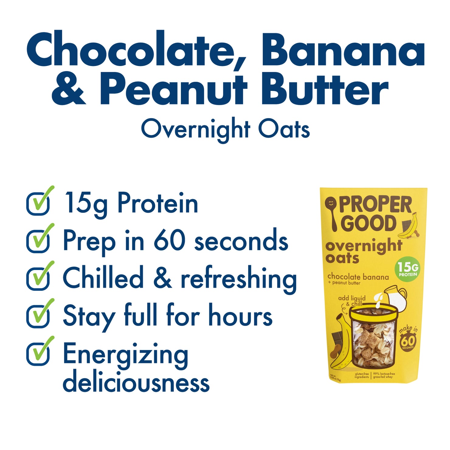 Chocolate, Banana & Peanut Butter Protein Overnight Oats