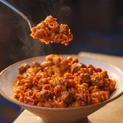 Meatball Marinara Pasta on Fork - Eat Proper Good