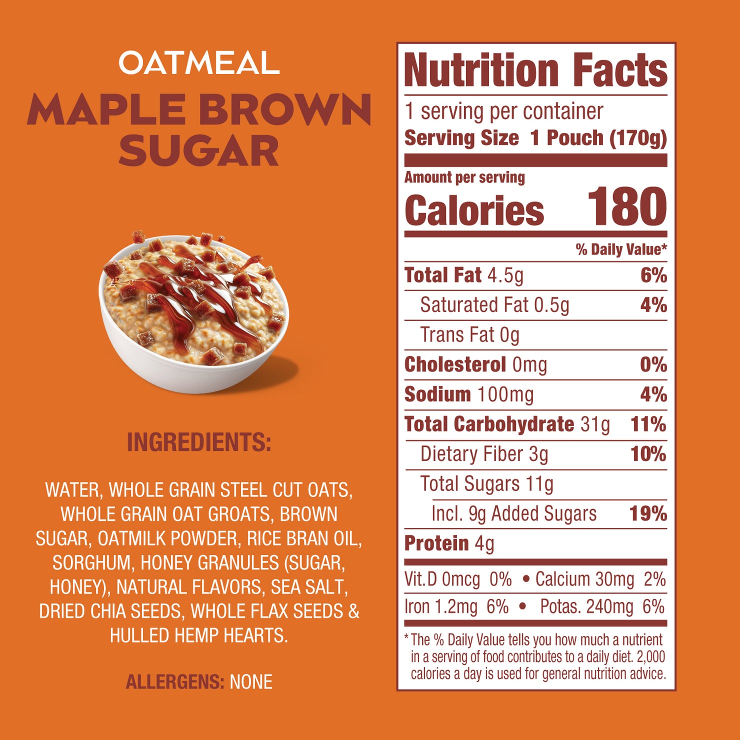 Maple Brown Sugar Oatmeal Nutritional Information - Eat Proper Good