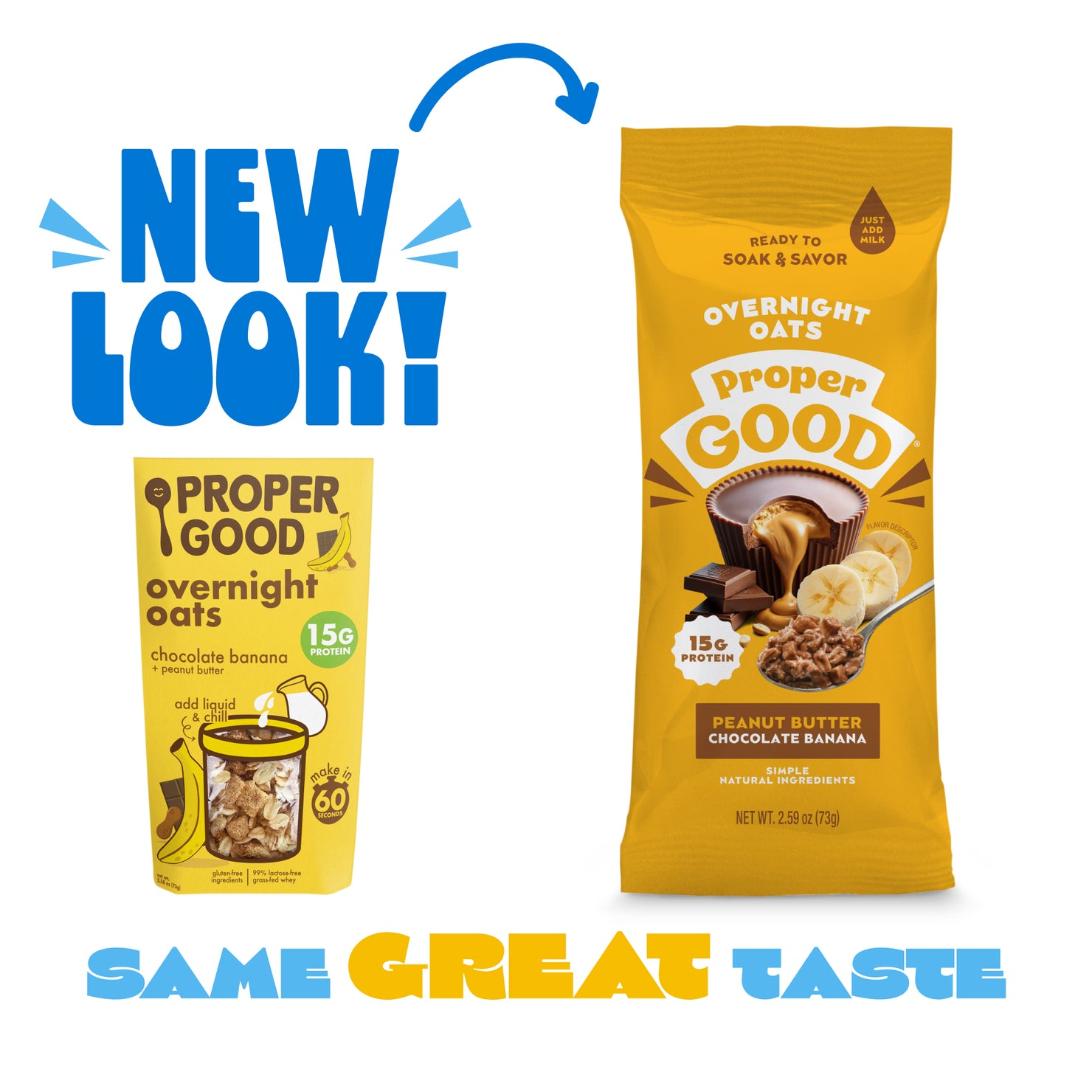 Peanut Butter Chocolate Banana Overnight Oats New Look - Eat Proper Good
