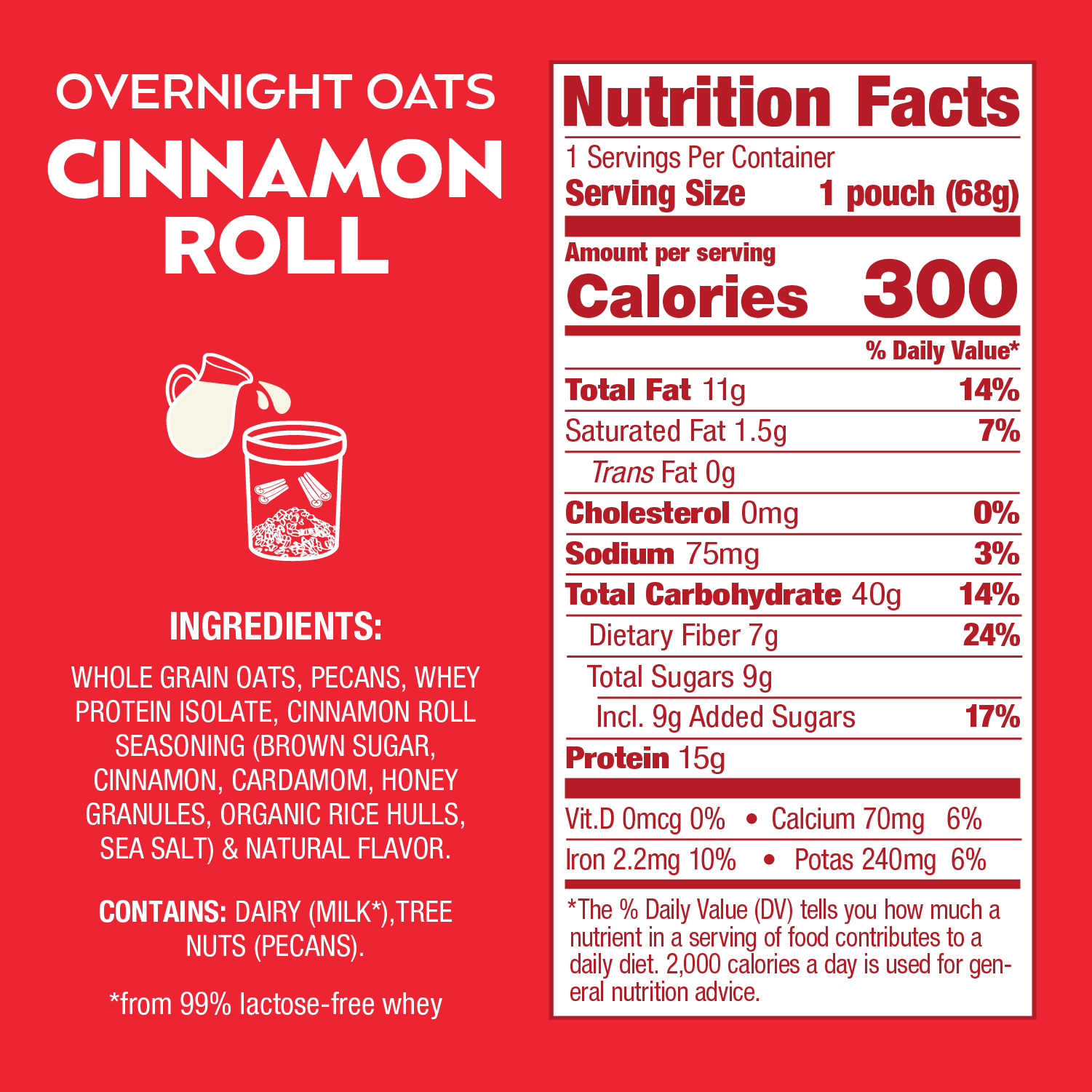 Cinnamon Roll Overnight Oats Nutritional Information - Eat Proper Good