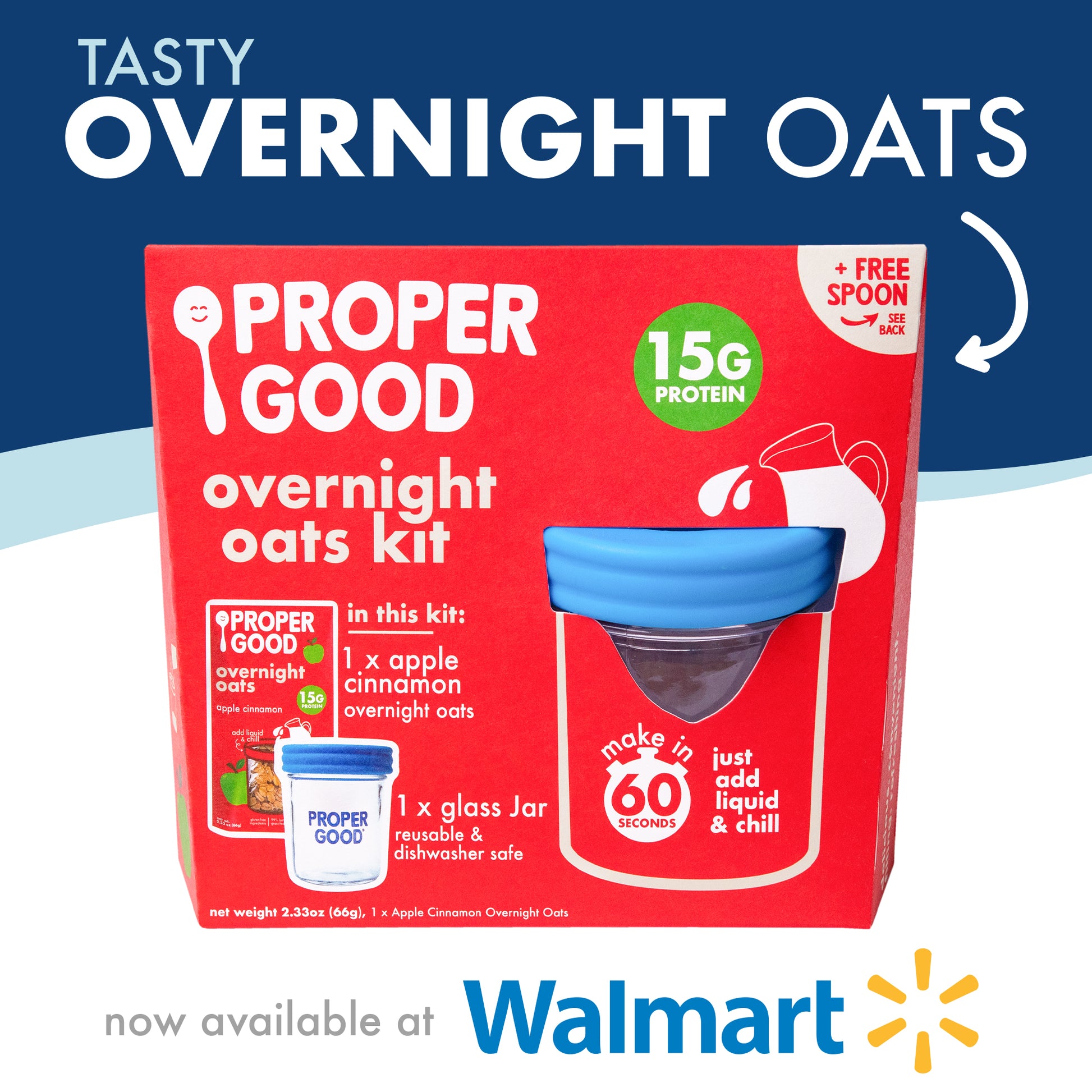 Overnight Oats Jar with Lids and Spoons - Brilliant Promos - Be