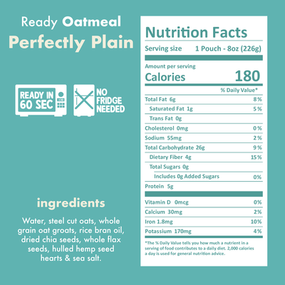 Perfectly Plain Oatmeal Nutritional Facts - Eat Proper Good