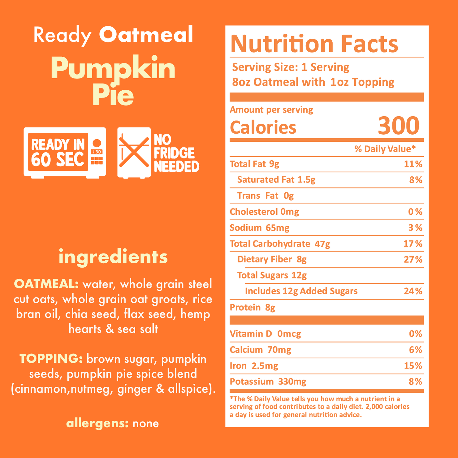 Pumpkin Pie Oatmeal Nutritional Facts - Eat Proper Good
