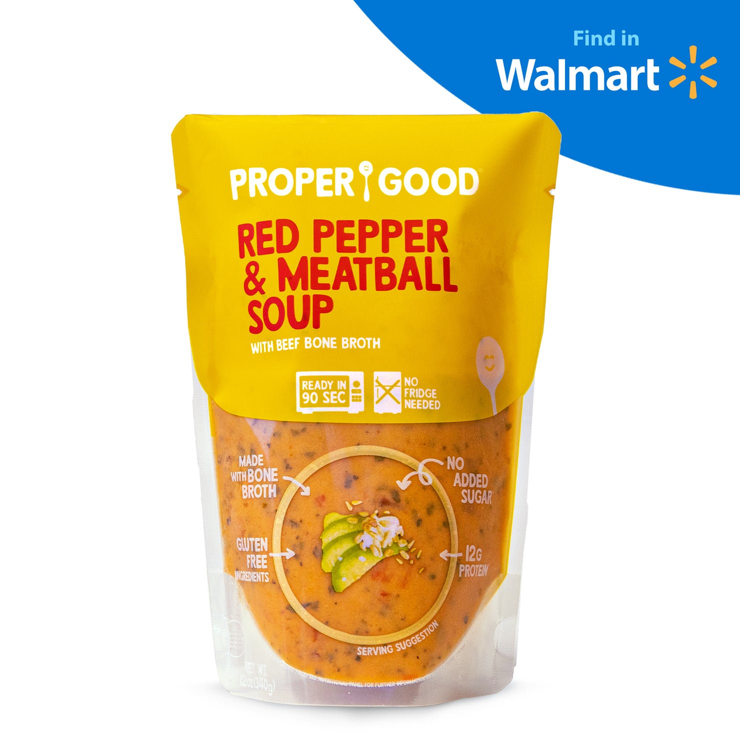 Sweet Red Pepper & Meatball Soup in Bowl and in Pouch - Find in Walmart - Eat Proper Good