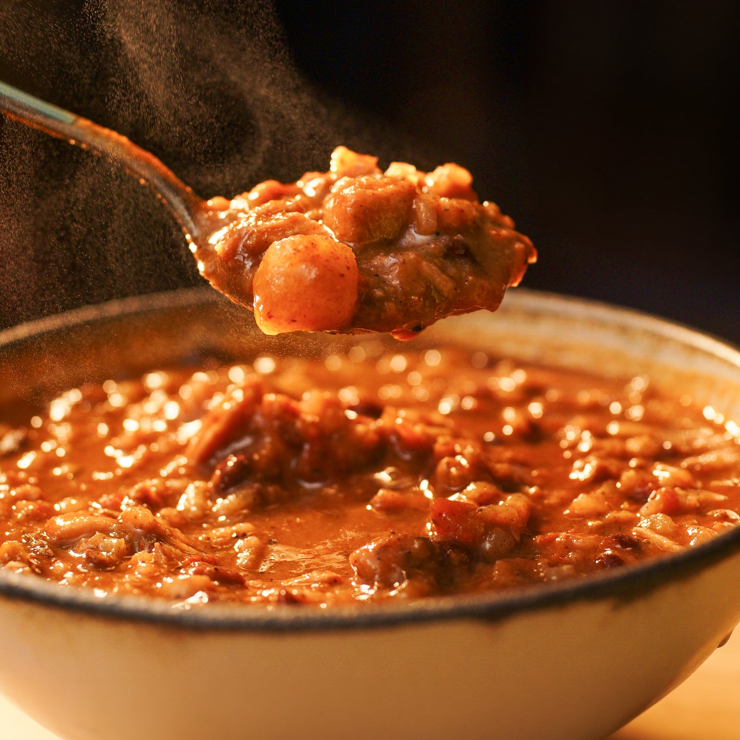 Jamaican Jerk Chicken Soup spoon lift - Eat Proper Good