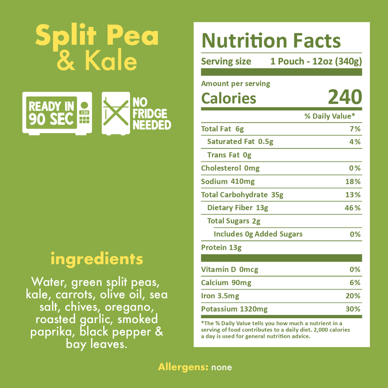 Split Pea & Kale Nutritional Facts - Eat Proper Good