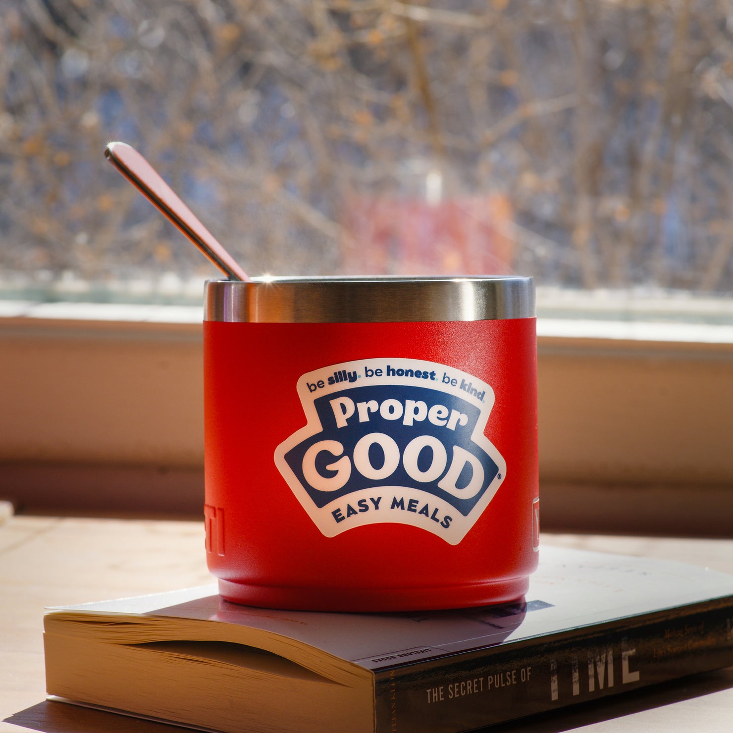 Proper Good Easy Meals Sticker on Soup Mug - Eat Proper Good