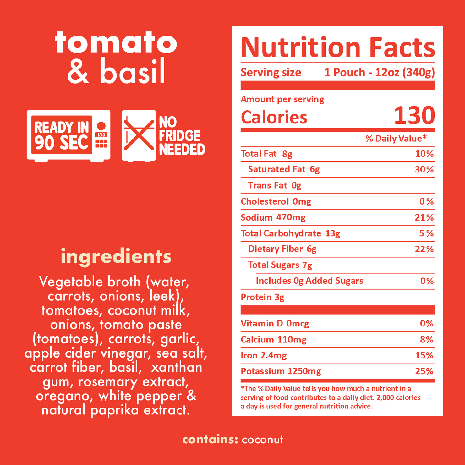 Tomato & Basil Soup Nutritional Facts - Eat Proper Good