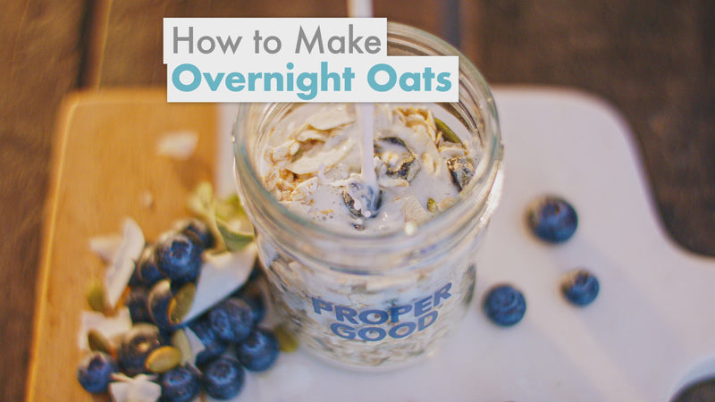 Blueberry Coconut Protein Overnight Oats How to Make Video - Eat Proper Good