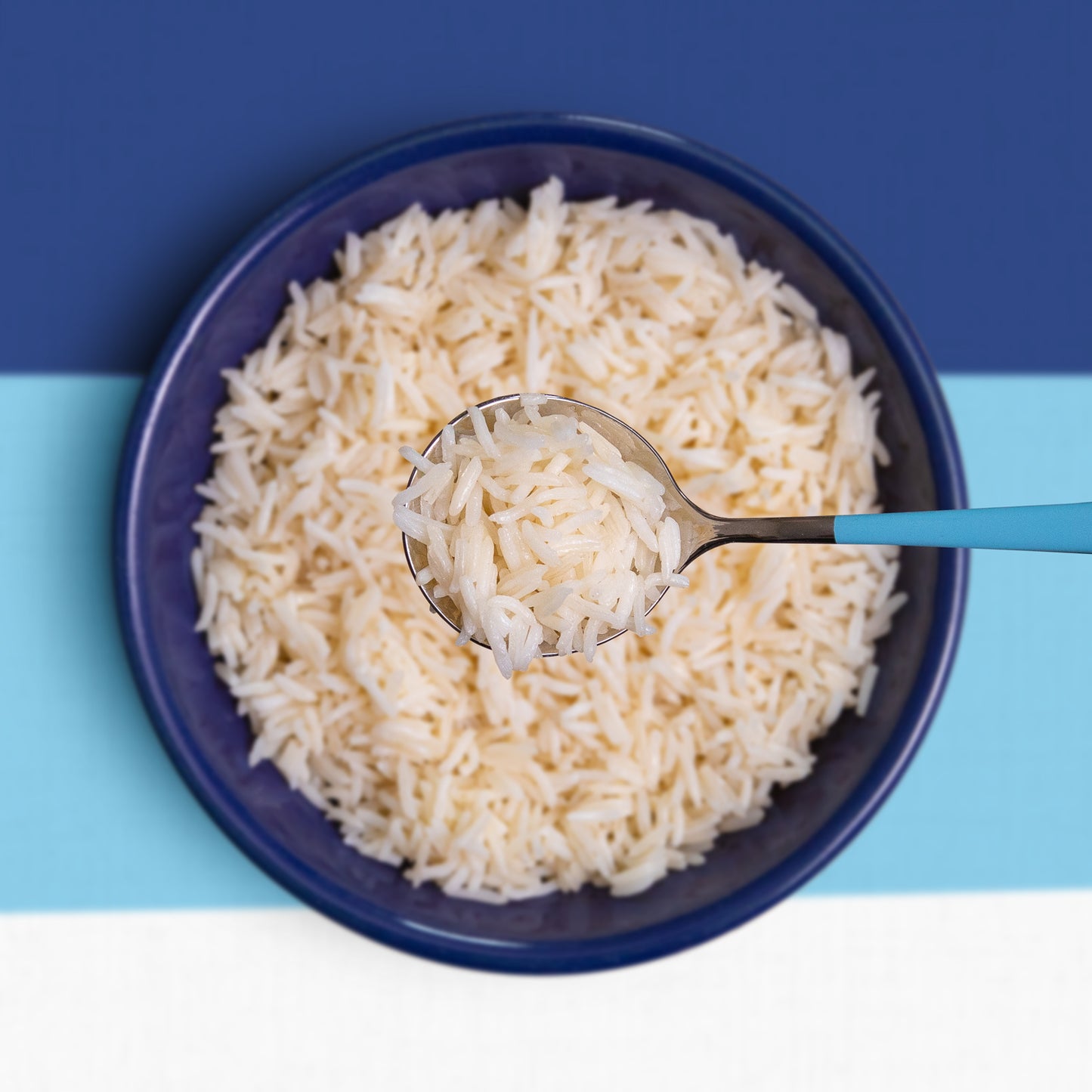 Basmati Rice Zoomed in with Happy Spoon - Eat Proper Good
