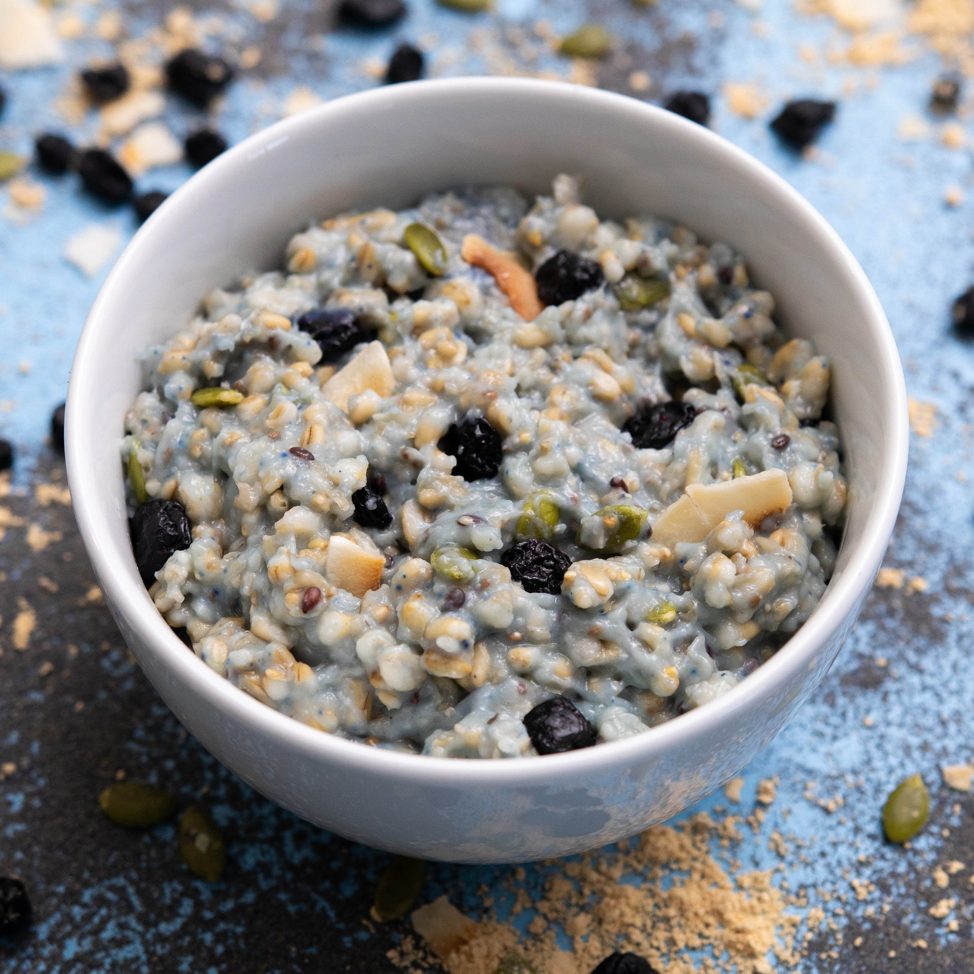 Blueberry & Coconut Oatmeal in Bowl - Eat Proper Good