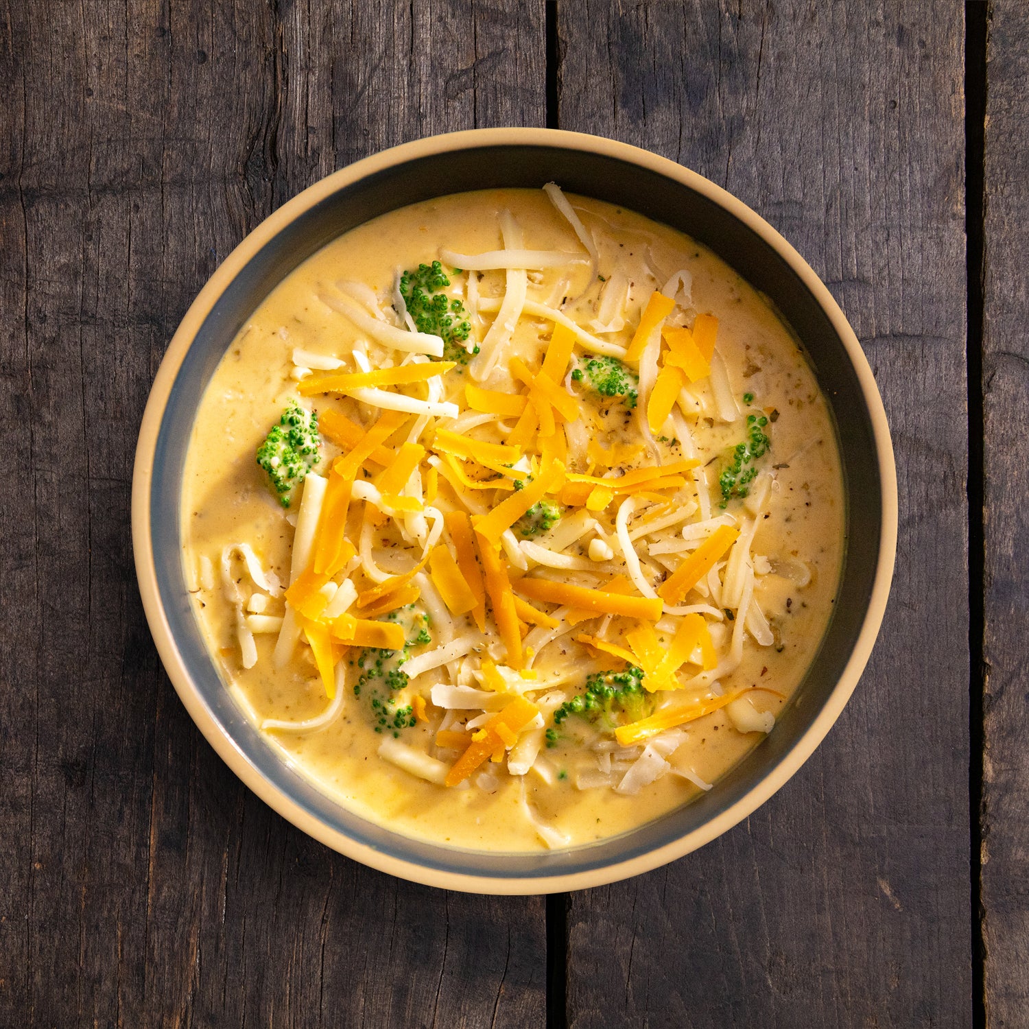 Decorated Broccoli Cheddar Soup in Bowl - Eat Proper Good