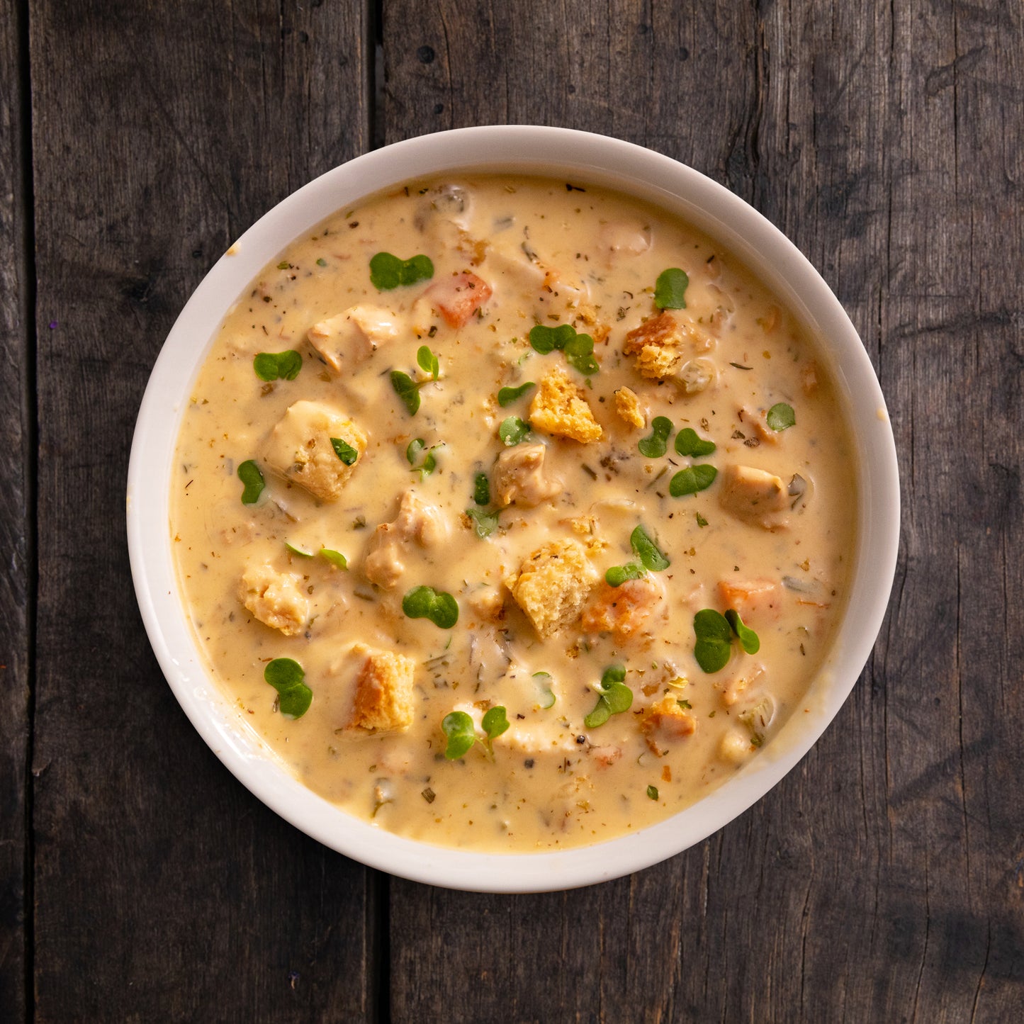 Creamy Chicken Soup in Bowl - Eat Proper Good