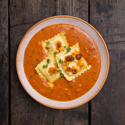 Decorated Tomato & Basil Soup - Eat Proper Good