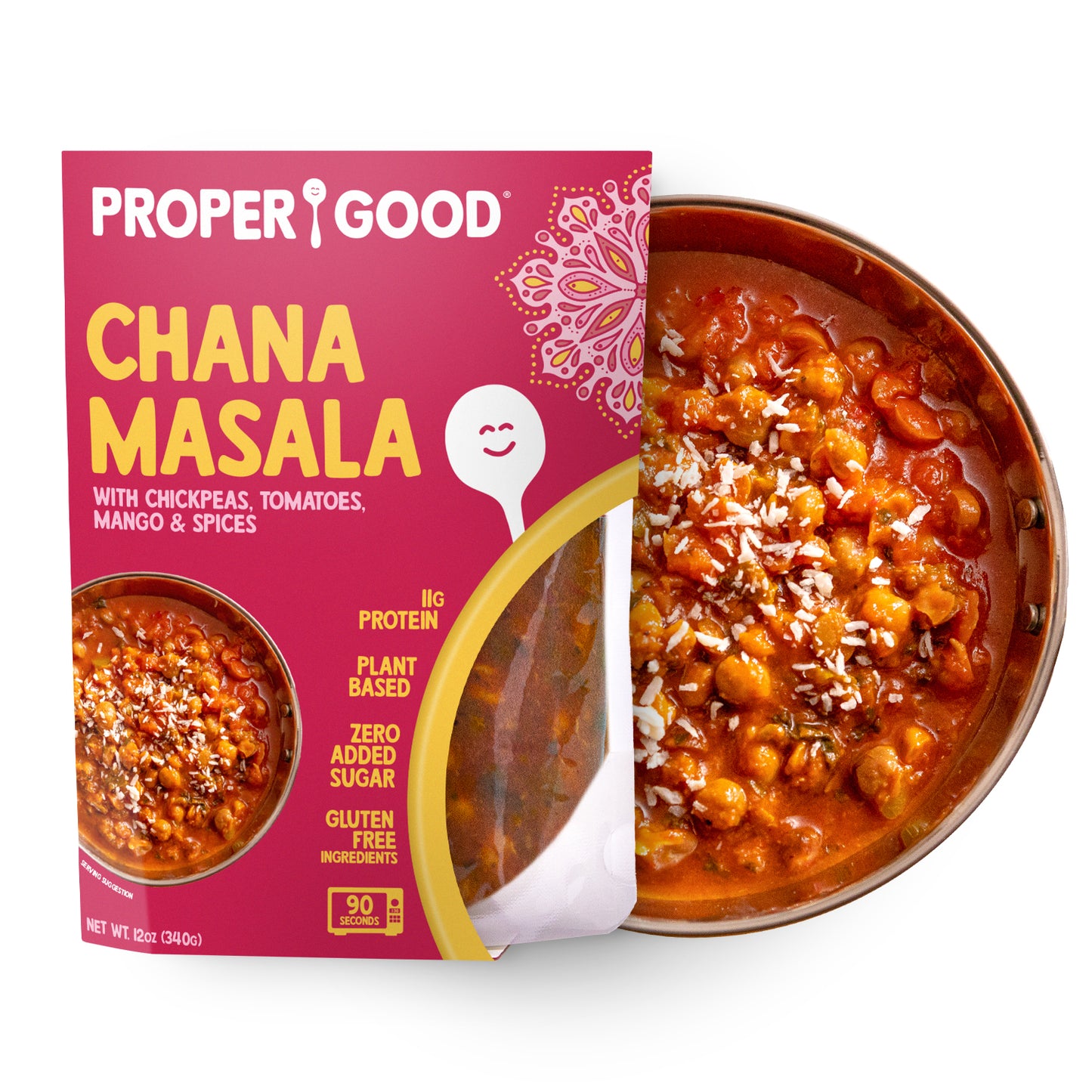 Chana Masala Curry in Bowl and in Pouch - Eat Proper Good